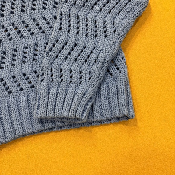 AE Open Knit Sweater Blue Size Large NWT - Picture 3 of 10